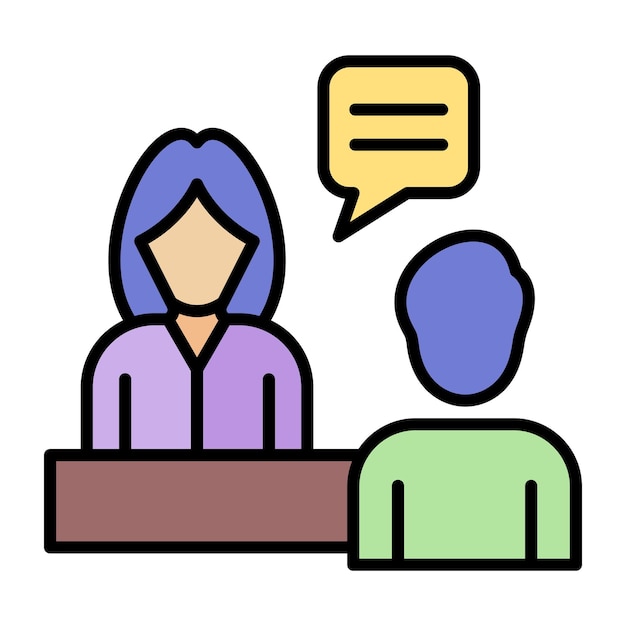 Ilustración plana de entrevista