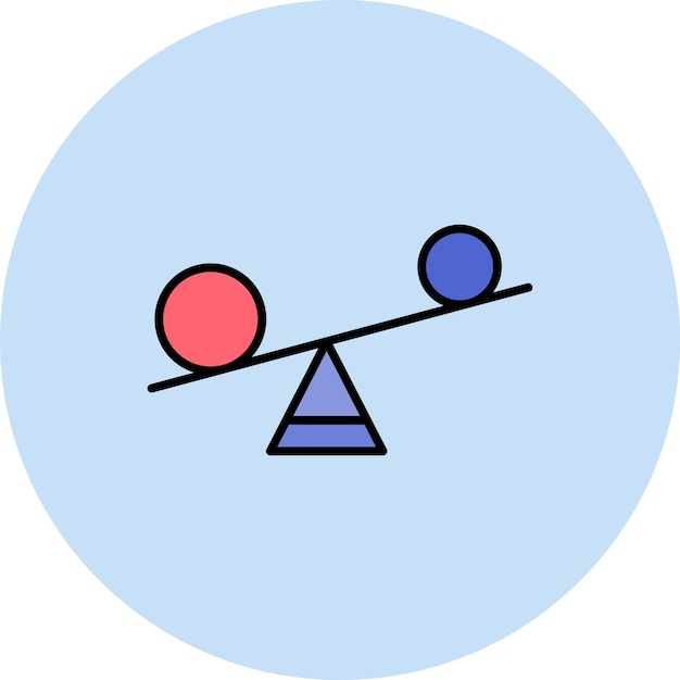 Ilustración plana de equilibrio