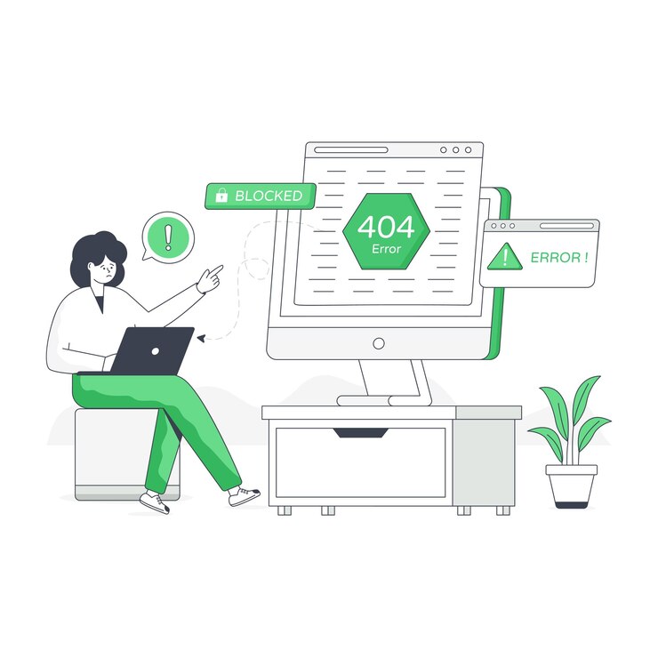 Vector una ilustración plana del error 404