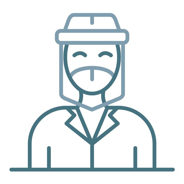 Ilustración plana del escudo facial
