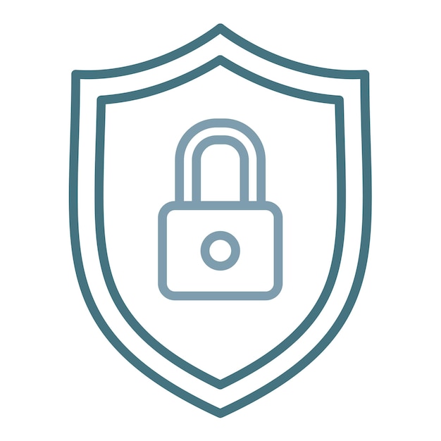 Ilustración plana del escudo de seguridad
