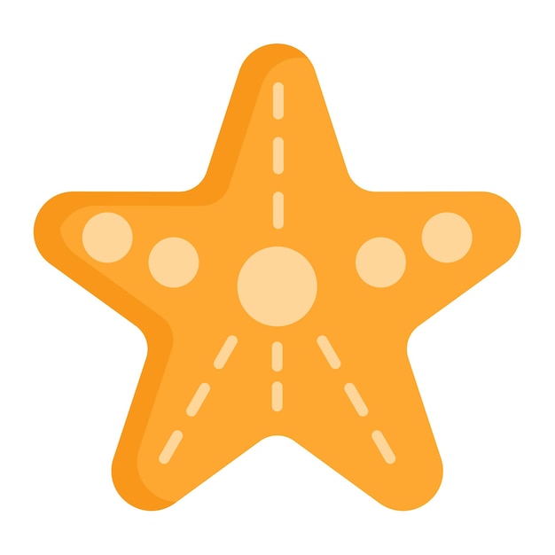 Ilustración plana de las estrellas de mar
