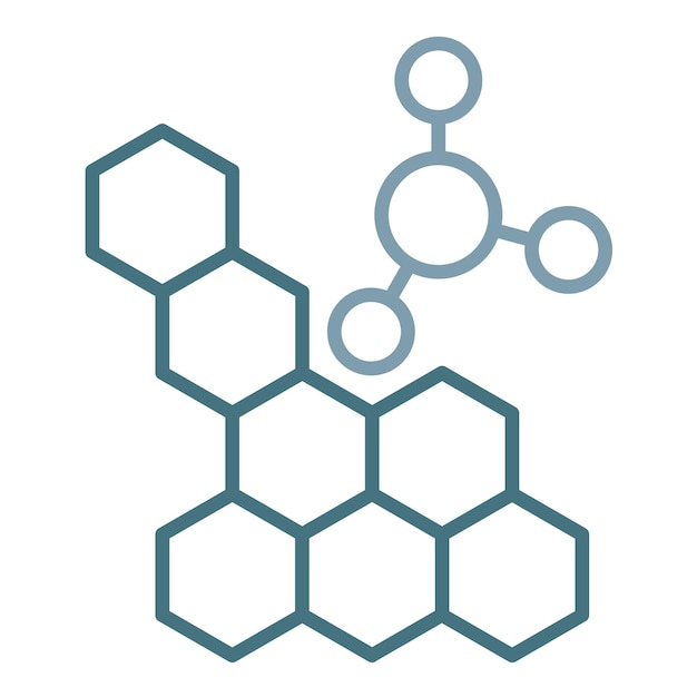 Ilustración plana de la estructura molecular
