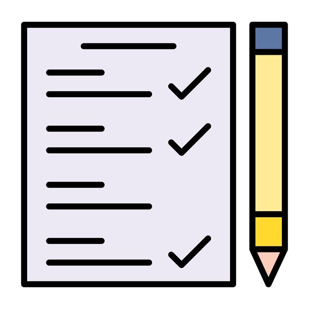 Ilustración plana para el examen de la escuela