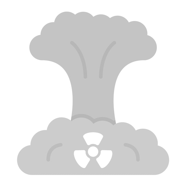 Ilustración plana de explosión nuclear