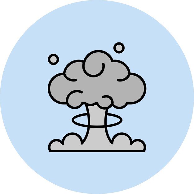 Ilustración plana de la explosión nuclear