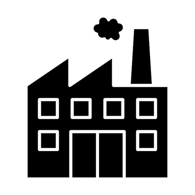 Ilustración plana de la fábrica