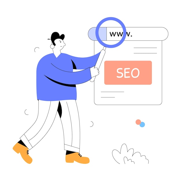 Ilustración plana fácil de usar de SEO