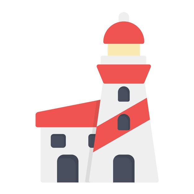 Ilustración plana del faro