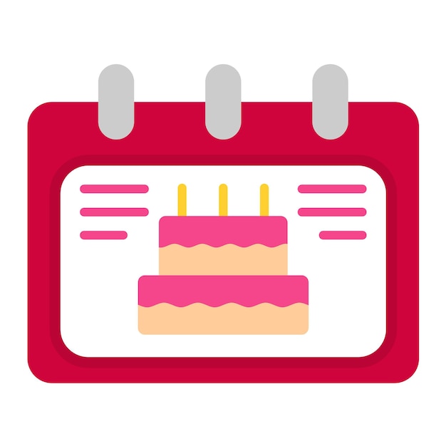 Ilustración plana de la fecha de cumpleaños