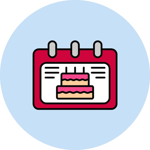 Ilustración plana de la fecha de cumpleaños