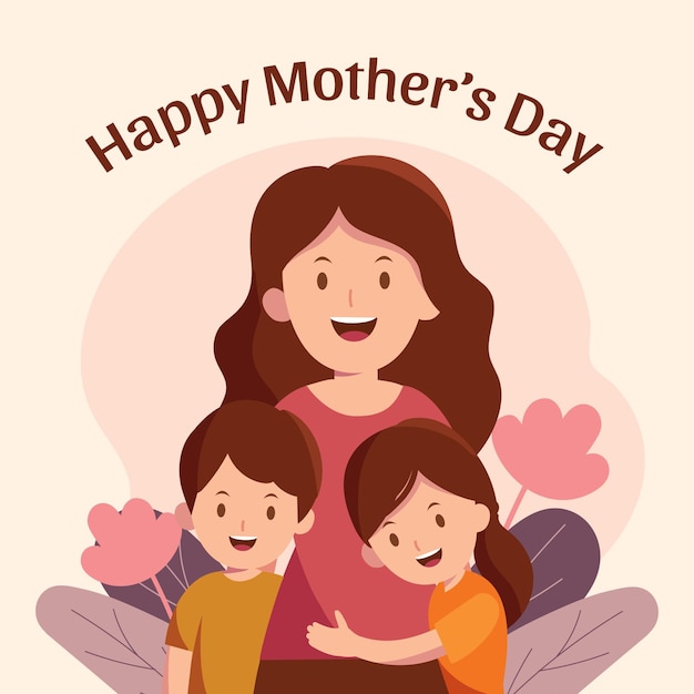 Vector ilustración plana feliz día de la madre