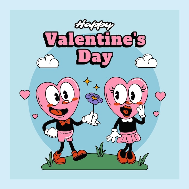 Ilustración plana feliz día de san valentín