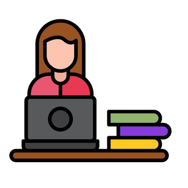 Ilustración plana femenina de trabajador independiente