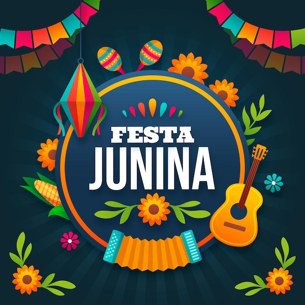 Vector ilustración plana de festa junina