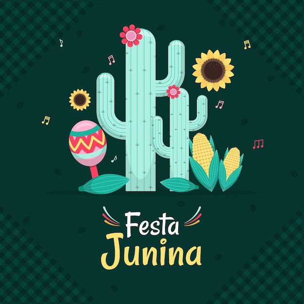 Vector ilustración plana de festas juninas