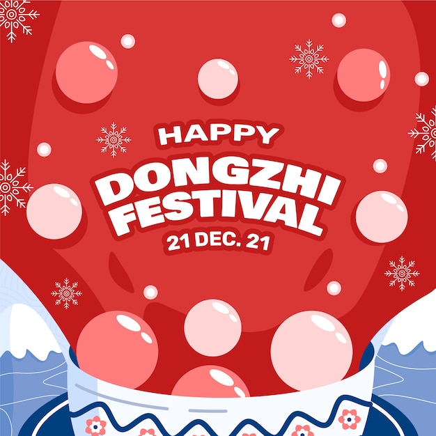 Ilustración plana del festival dongzhi