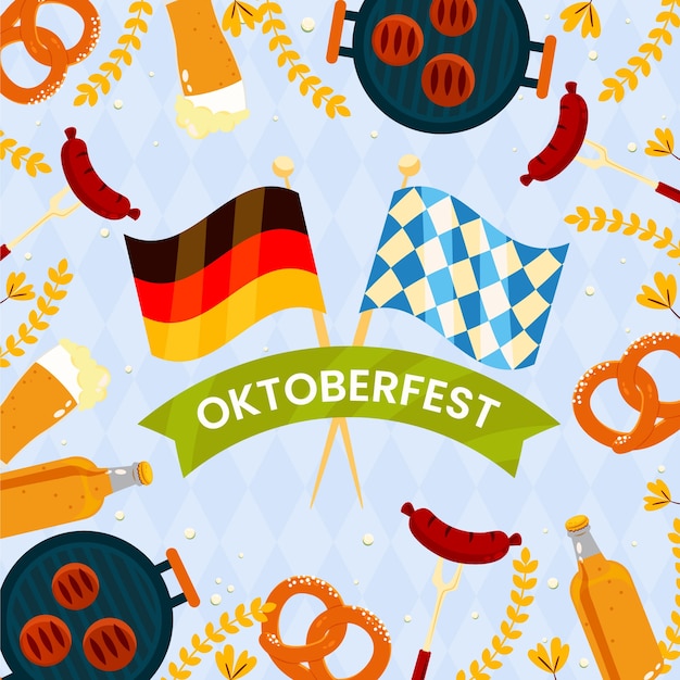 Vector ilustración plana para el festival de oktoberfest