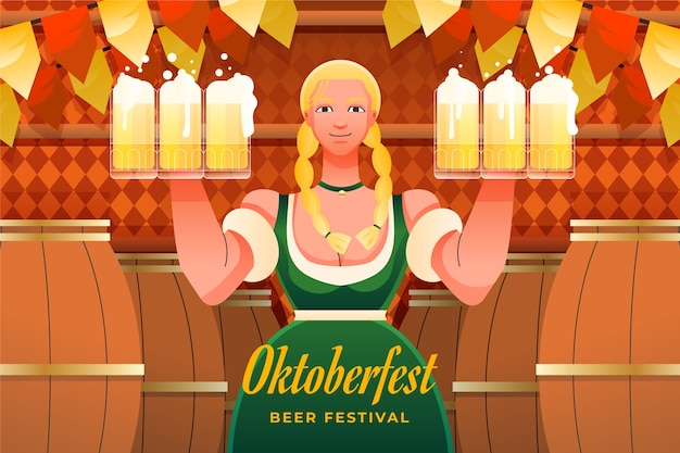 Ilustración plana para el festival de oktoberfest