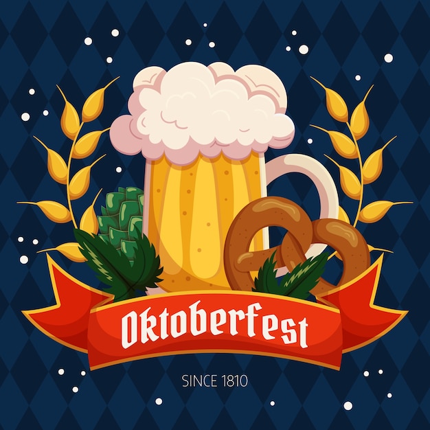 Ilustración plana para el festival de oktoberfest