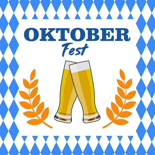Ilustración plana para el festival de oktoberfest
