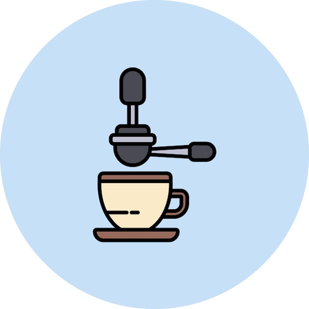 Ilustración plana del filtro de café