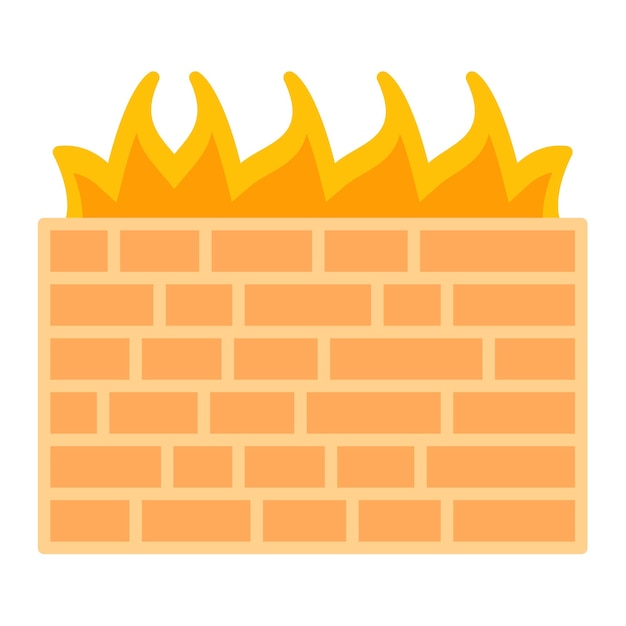 Ilustración plana del firewall informático