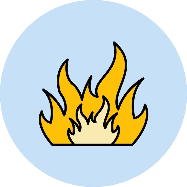 Ilustración plana de fuego