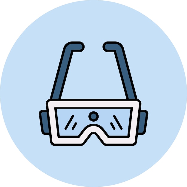 Ilustración plana de gafas de cámara