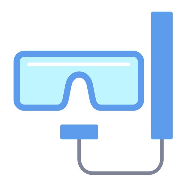 Ilustración plana de las gafas de natación