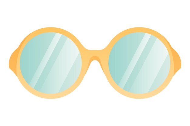 Vector ilustración plana de gafas de sol amarillas