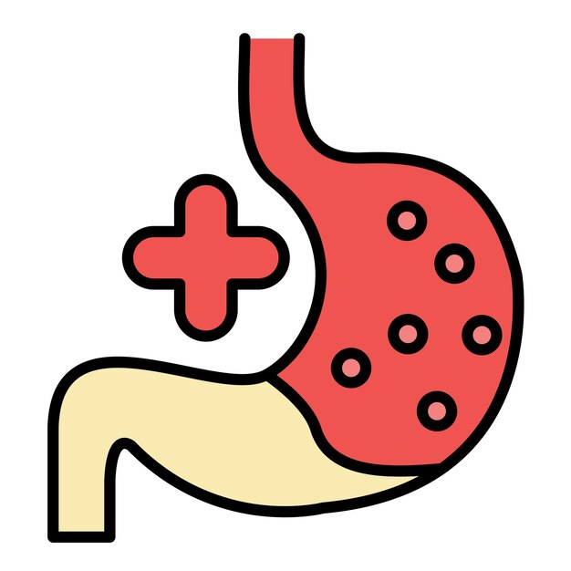 Ilustración plana de la gastroenterología