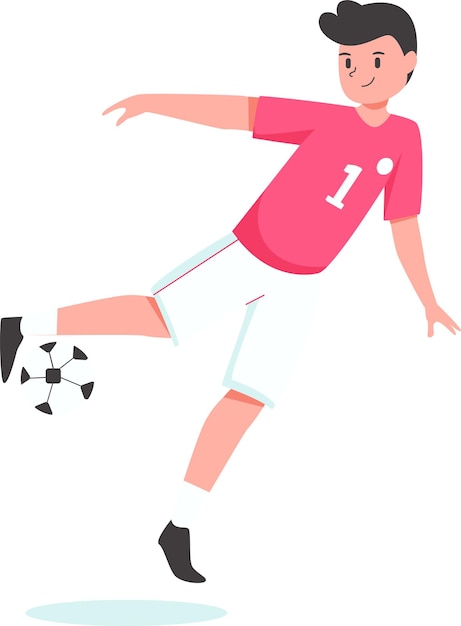 ilustración plana de gente jugando al fútbol