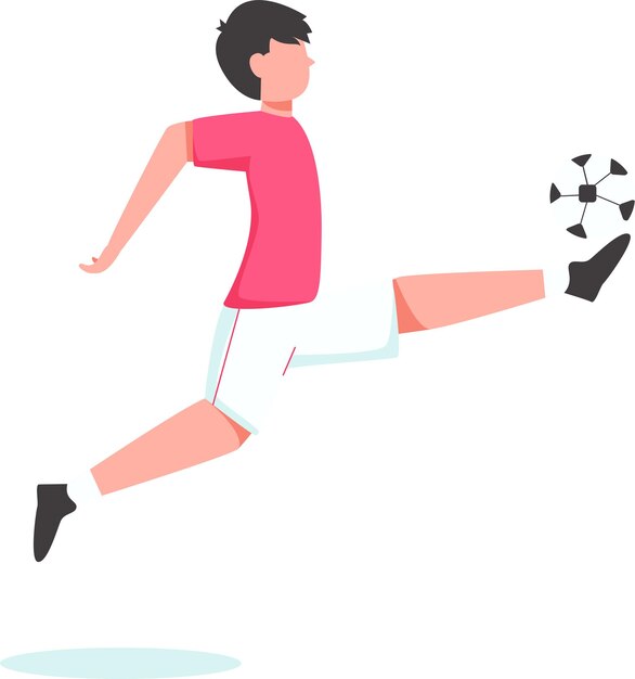 ilustración plana de gente jugando al fútbol
