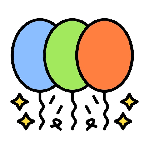 Ilustración plana de globos de año nuevo