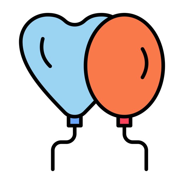Ilustración plana de los globos