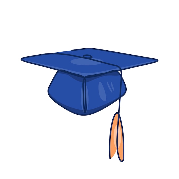 Vector ilustración plana de gorro de graduación