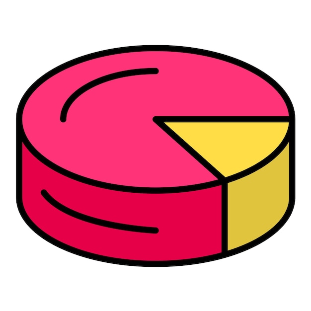 Ilustración plana de gráfico circular 3D