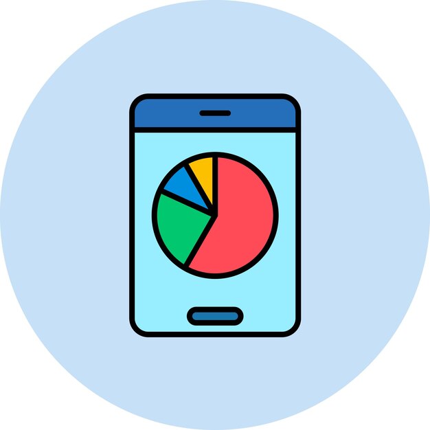 Ilustración plana de gráfico circular