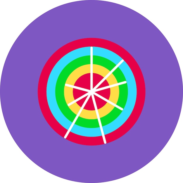 Ilustración plana del gráfico de la torta del radar