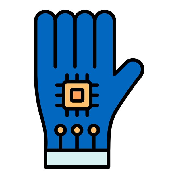 Ilustración plana de guantes con cable