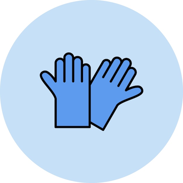 Ilustración plana de guantes