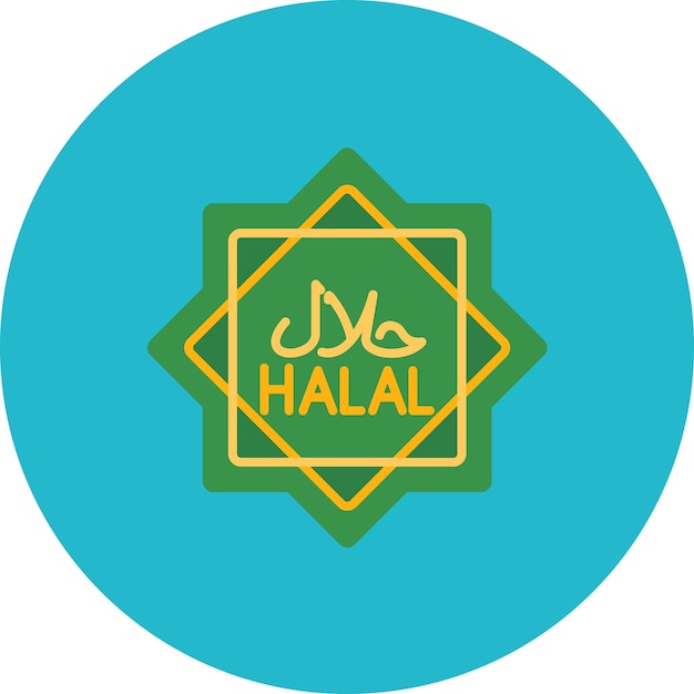 Ilustración plana halal