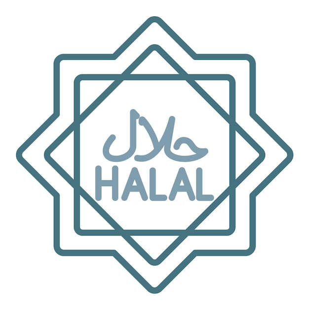 Ilustración plana halal