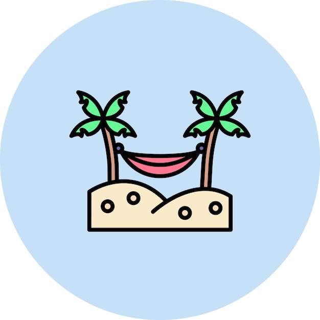 Ilustración plana de hamaca