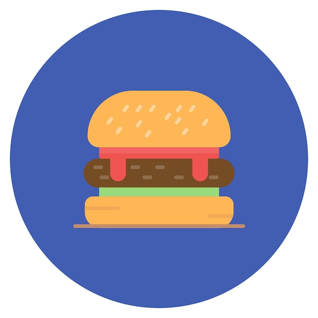 Ilustración plana de hamburguesa
