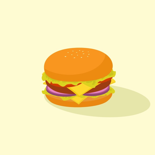 Ilustración plana de hamburguesa