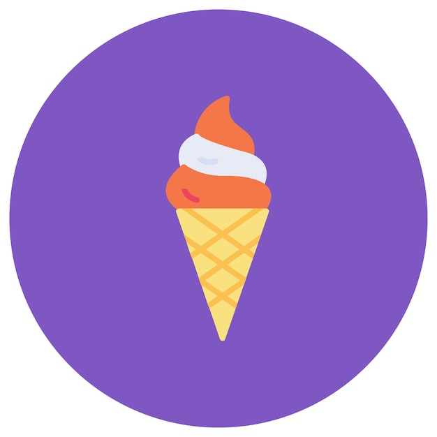 Ilustración plana de helado
