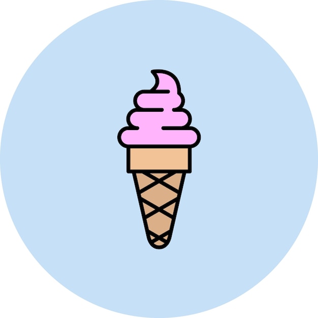 Ilustración plana de helado