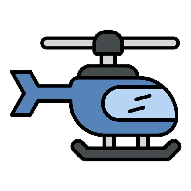 Ilustración plana de helicóptero